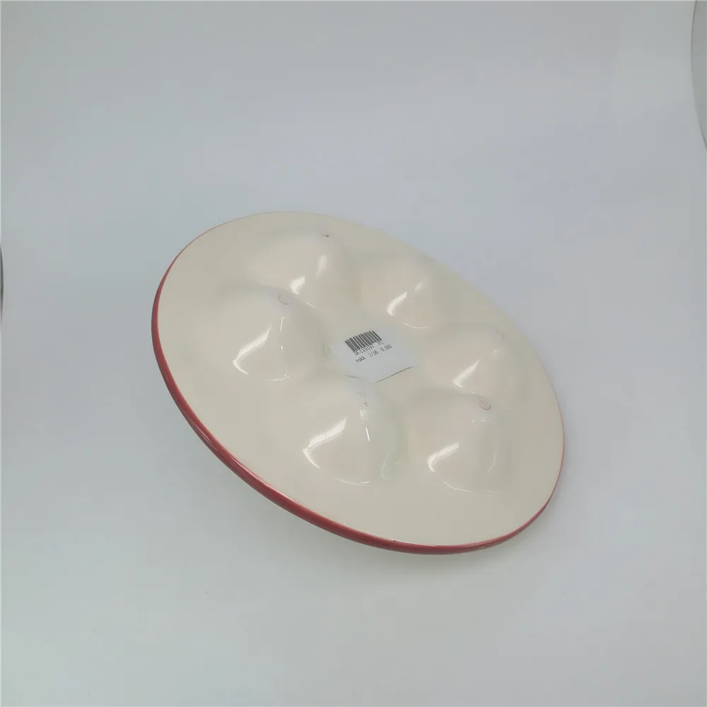 Easter decoration vintage ceramic egg plate holder dish tray with hen stand