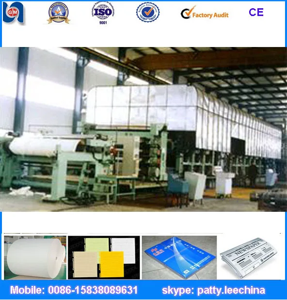 Factory waste recycling paper recycling copying paper making machine wire type offset paper machine