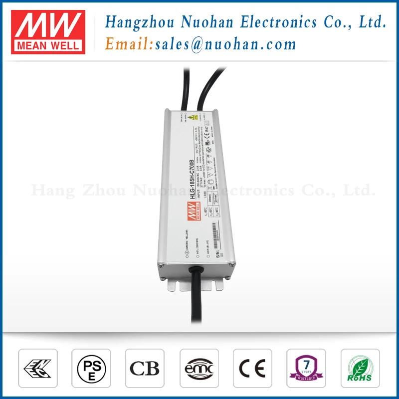 Mean well HLG-185H-C700B 700mA 185w led driver