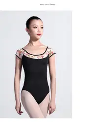 117142209 Lace Cap Sleeve Leotards  Quality Nylon Floral Leotard Women