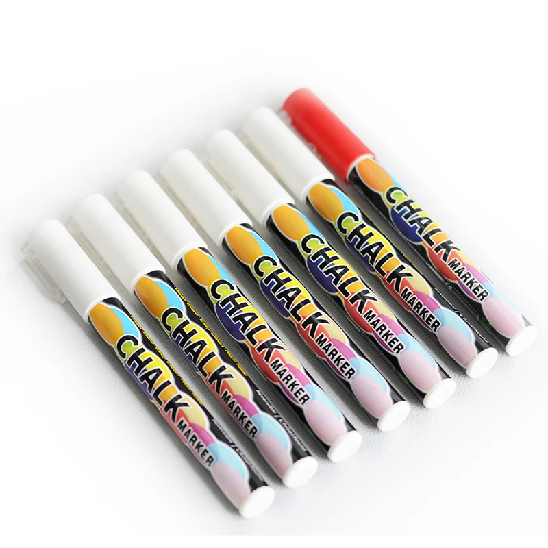Fine reversible tip 3mm white chalk markers for blackboard