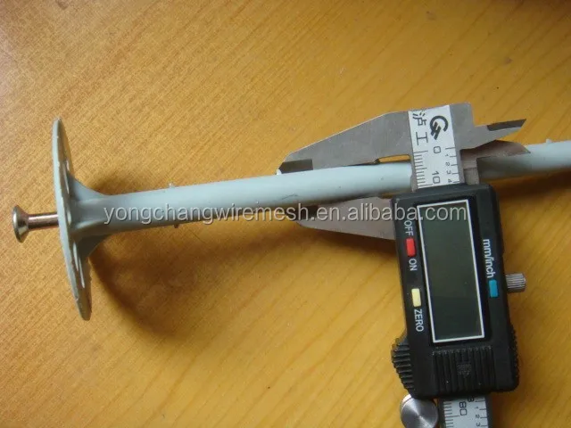 Insulation dowel with plastic cap insulation supporting pin with plastic red cap, insulation anchor