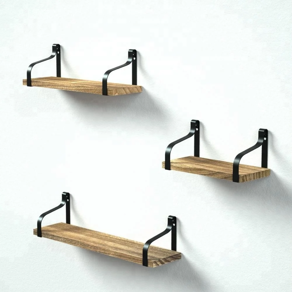 Wholesale Floating Baby Nursery Book Shelf Wooden Storage Display Book Shelf Floating Wall Shelves