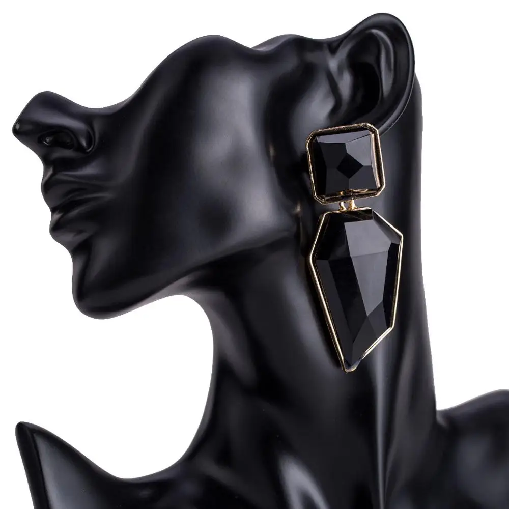 Модные увеличенные геометрические ацетатные серьги-пластины большие женские весенние богемные