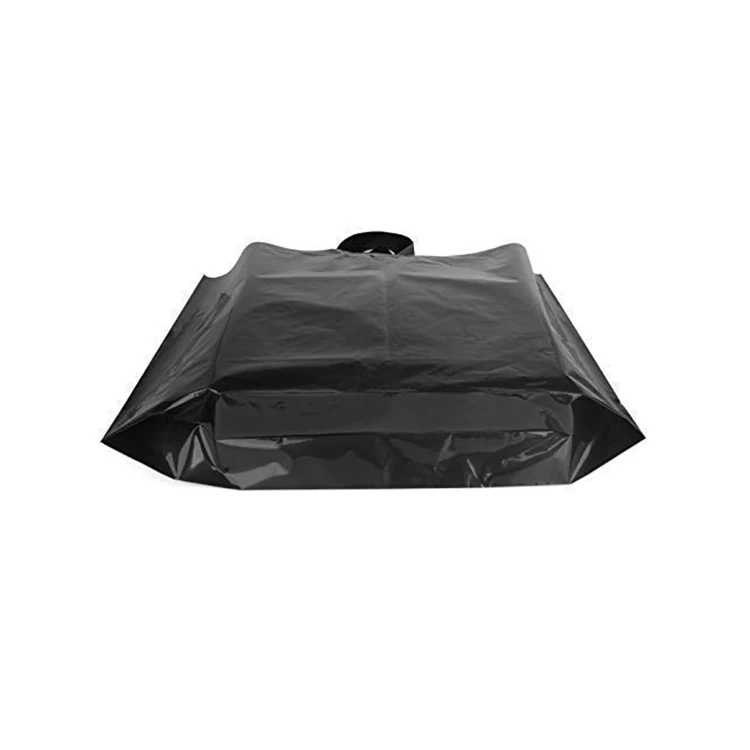 Custom unisex large black wholesale tote recycle plastic shopping bag for cloths