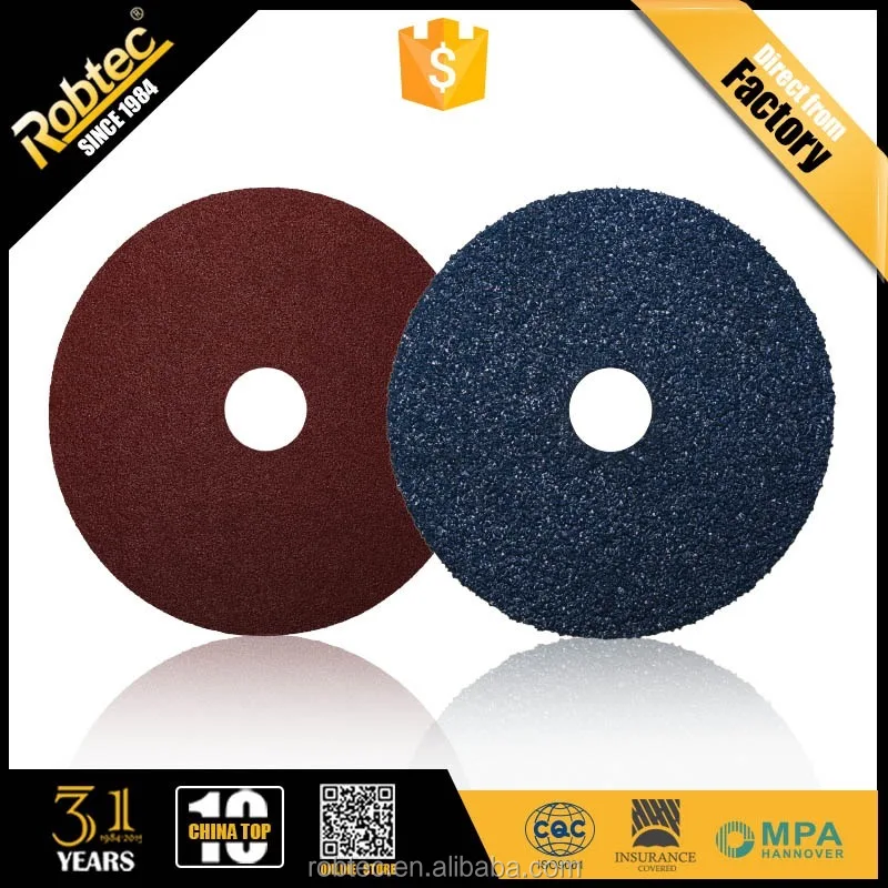 ROBTEC 5 inch Low Price fiber disc Abrasive Cutter for metal, INOX Fiber Disc for Grinding Stone