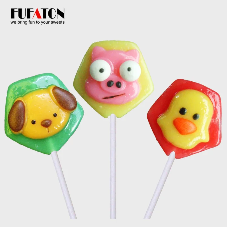 Hot sell customized fruit lollipop candy for kids hard candies