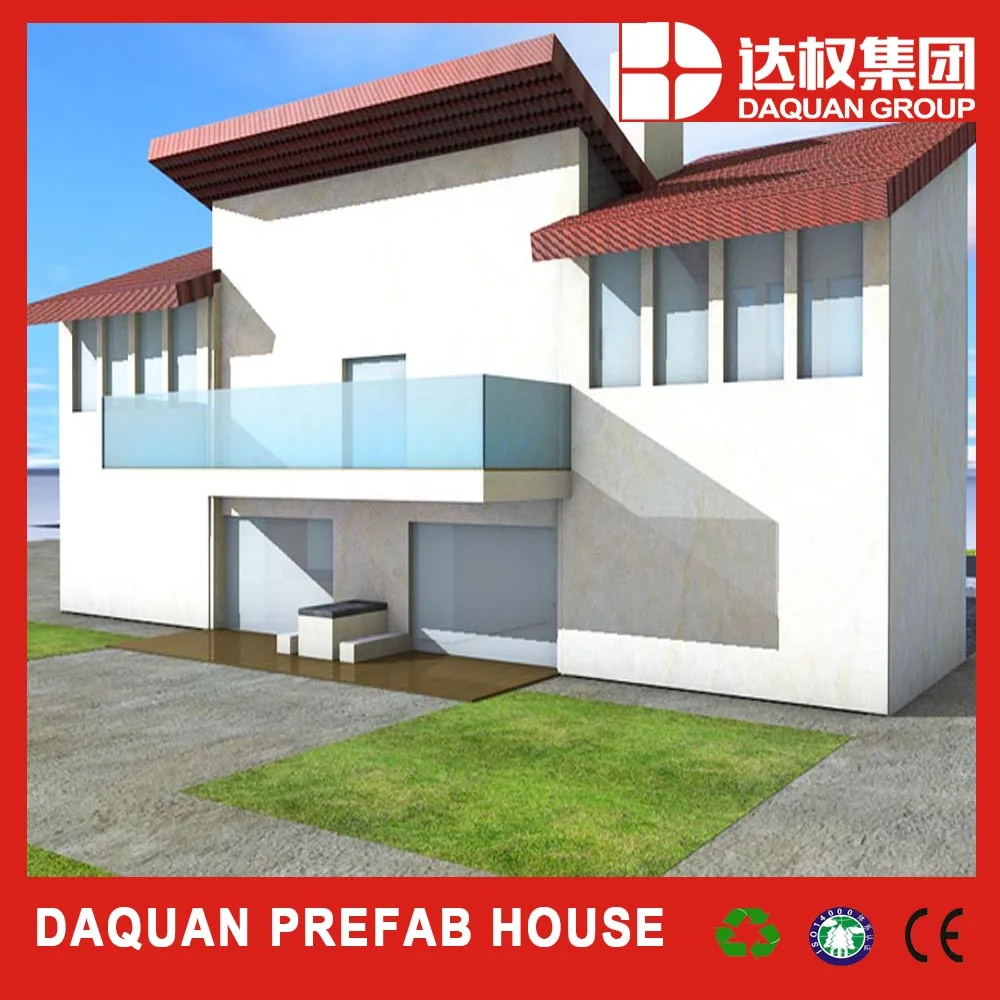 Daquan 2 storey pre-made house sandwich panel prefab house/villa/hotel