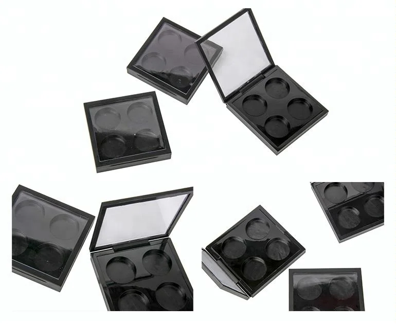 Custom 4 colors durable cosmetic empty eye shadow case container eyeshadow palette packaging with magnet