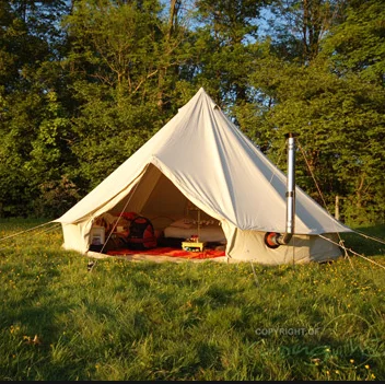 
3M 4M 5M 6M 7m waterproof cotton canvas glamping bell tent with stove hole 