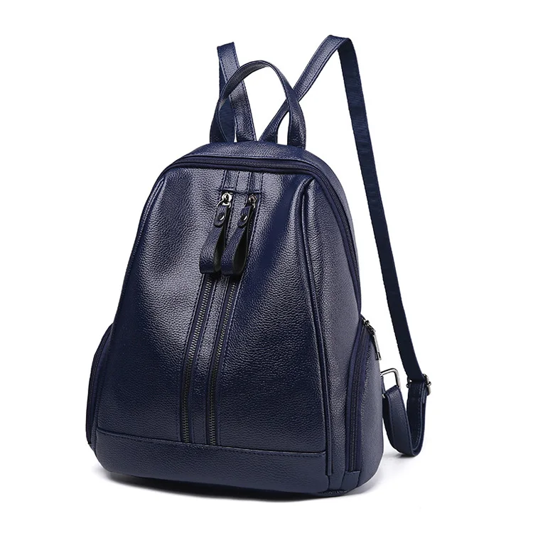New Model Leisure Bag Stylish Women Faux Ashy Custom Leather Backpack For Girls
