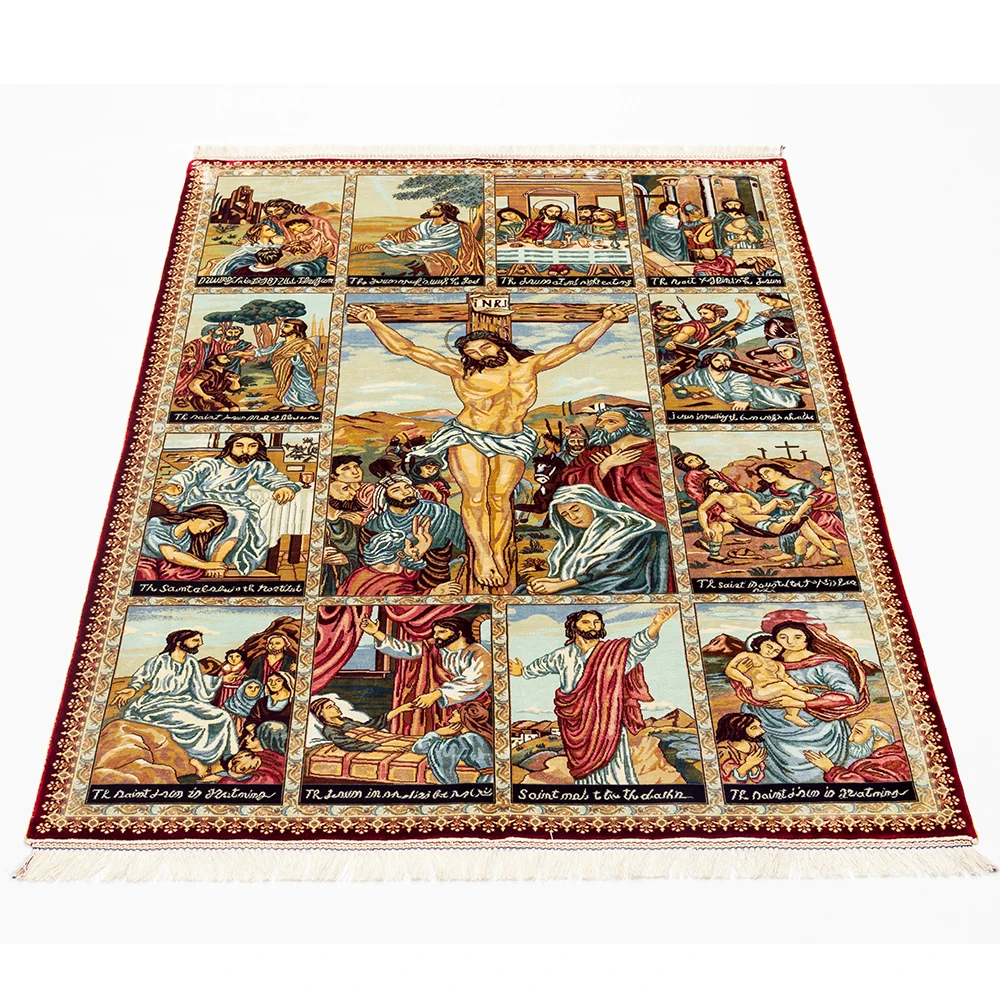 4x6 футов ручная работа настенный молитвенный персидский гобелен ковры wandteppich с Иисусом