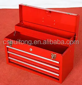 Steel Tool Box Portable 3 Drawer with Lockable Pink carpenter tool cabinet