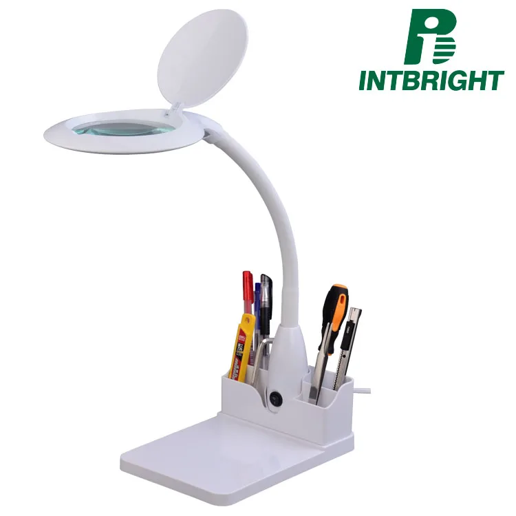 Beauty salon Intbright 5X facial magnifying glass nail LED lamp working light magnifier table lamp