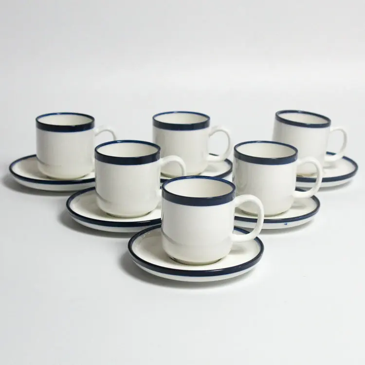 Wholesale elegant design antique round turkish 12pcs tea ceramic cups and saucer