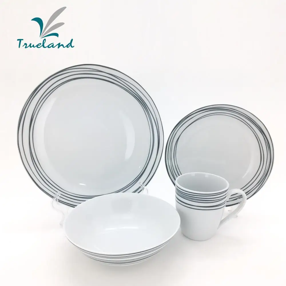 
20pcs Porcelain Chinese Dragon Plain White Dinnerware Set 