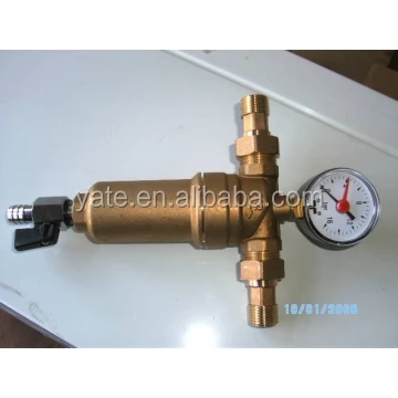 Brass Pressure Reducing valve with gauge