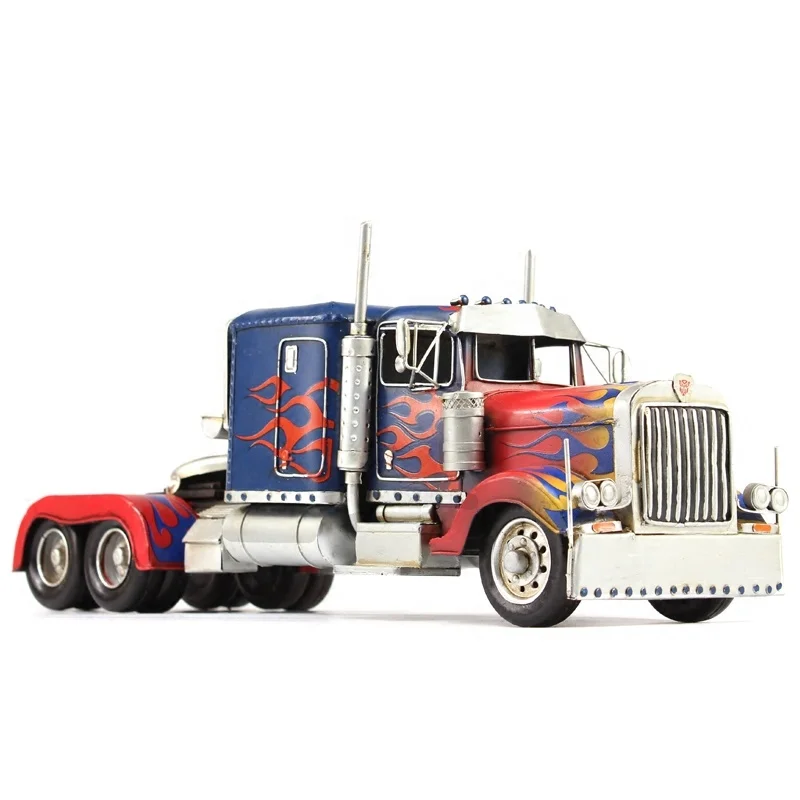 Antique Classic Container Truck Model Retro Vintage Wrought Handmade Metal Crafts For Home/Pub/Cafe Decoration Or Birthday Gift