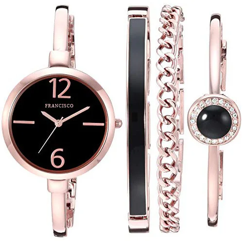 
Custom logo fashion casual rose gold ladies gift watch set oem luxury jewelry bracelet wrist women watches 