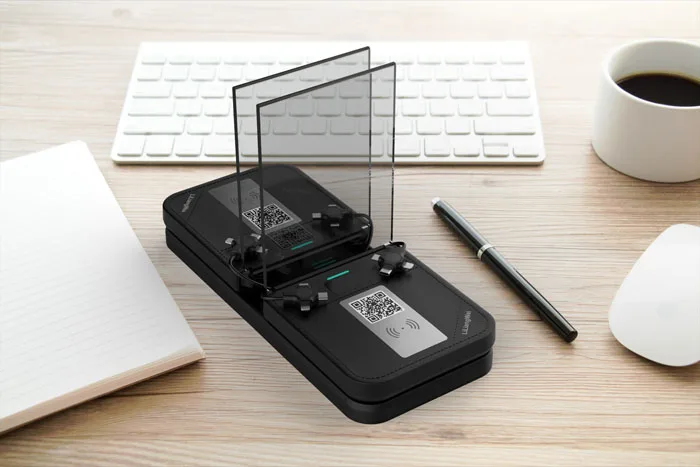 
Restaurant table menu power bank 15000mah wireless sharing power bank charging station 