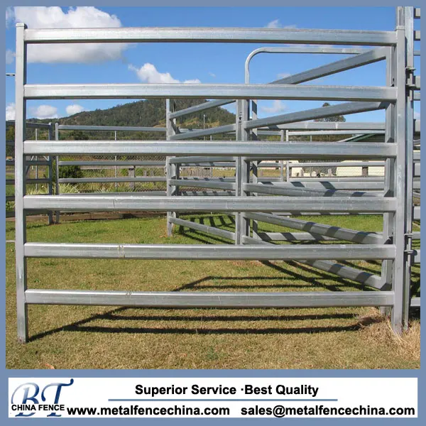 
Australia standard 6 Rail Steel Oval Rail Cattle Yard Fence Panels 