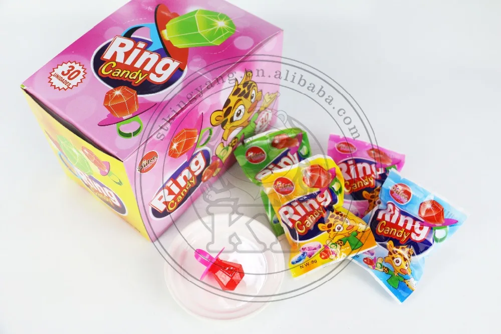 Jewel Ring Shape Sweet Hard Lollipop Candy