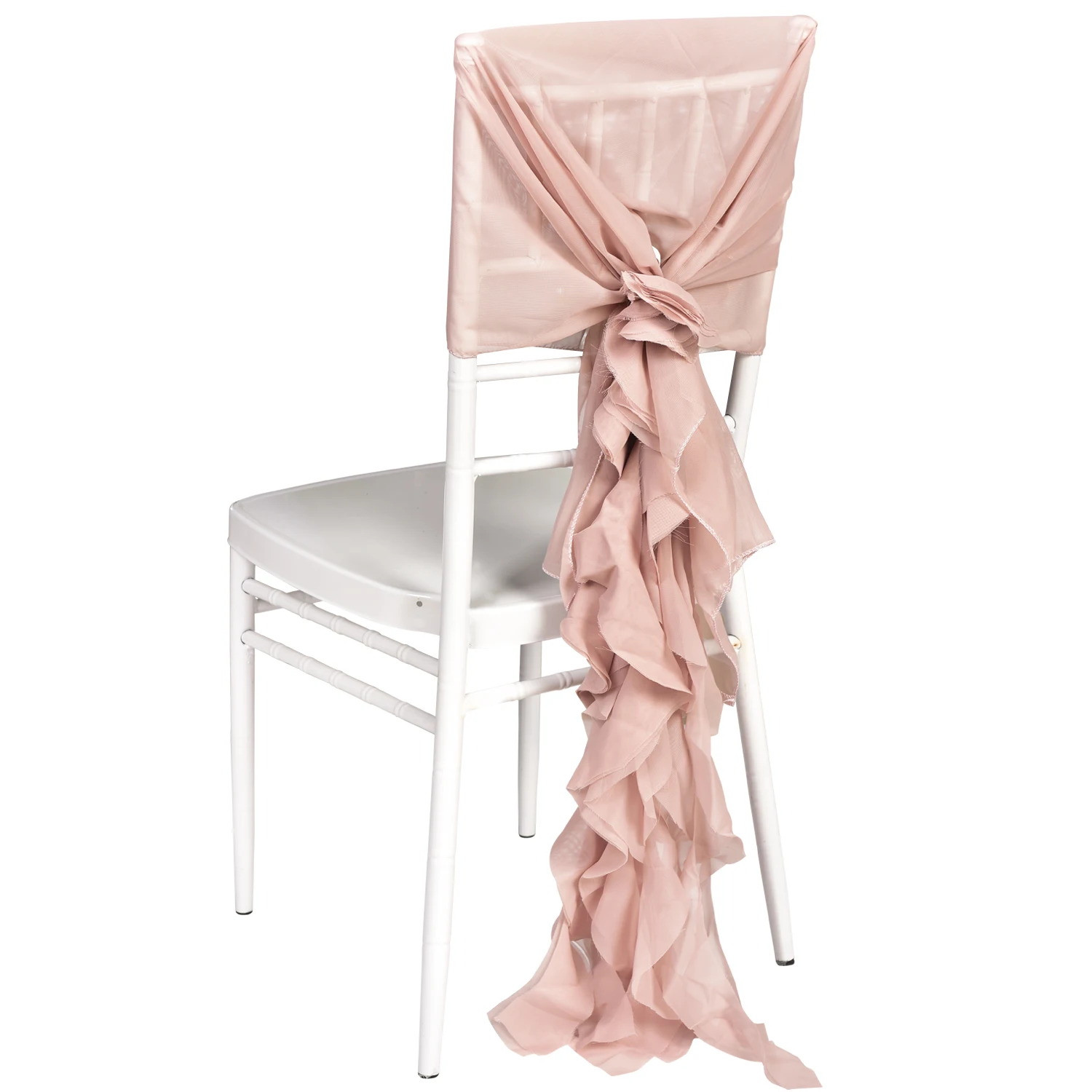 LONGSUN CC010-B Fancy chiffon curly willow chair sash for wedding
