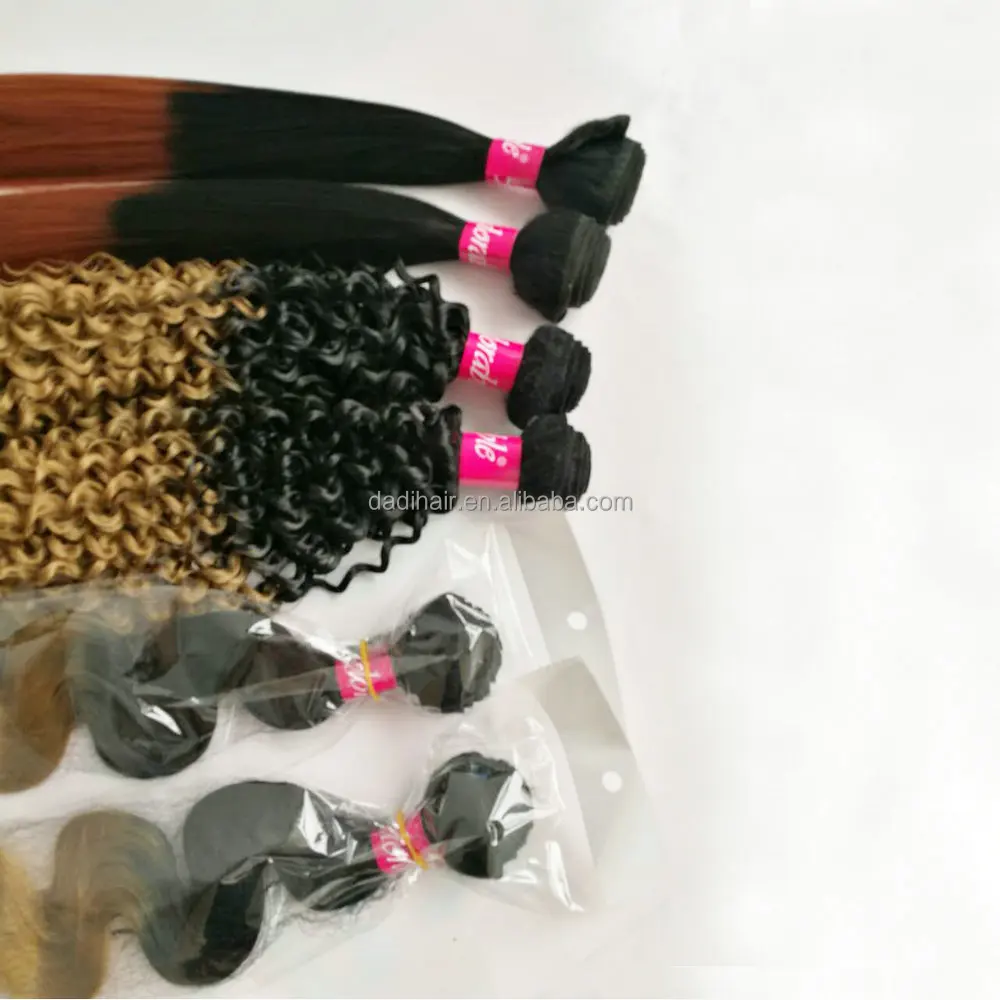 synthetic silk straight yaki wave hair products,wholesale two tone color artificial yaki wave types of hair bulk for black woman