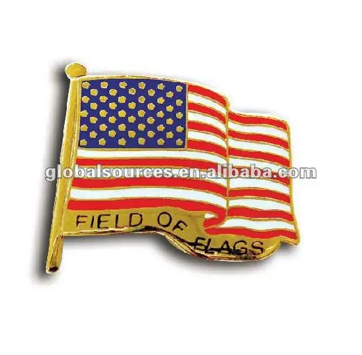 Рекламные металлические значки с американским флагом и булавкой