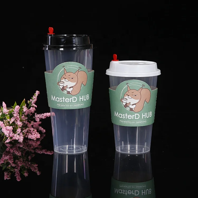 
Custom shape logo printed disposable paper cup sleeve for hot coffee cup 