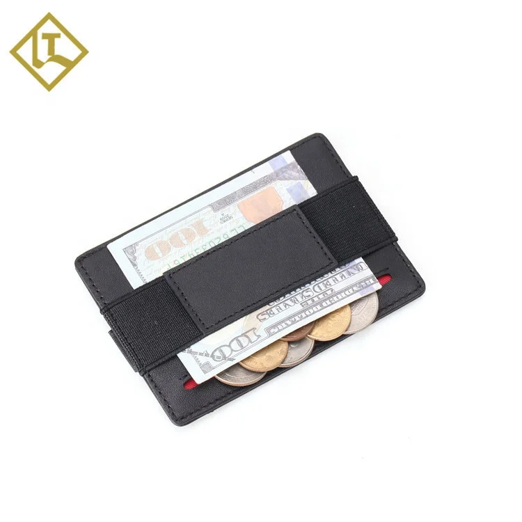 
OEM RFID blocking front pocket minimalistic leather credit card wallet mens slim wallet travel card holder 