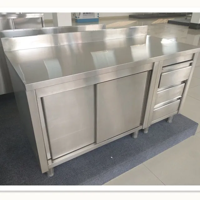 
China factory wholesale height adjustable knocked-down stainless steel kitchen work table 