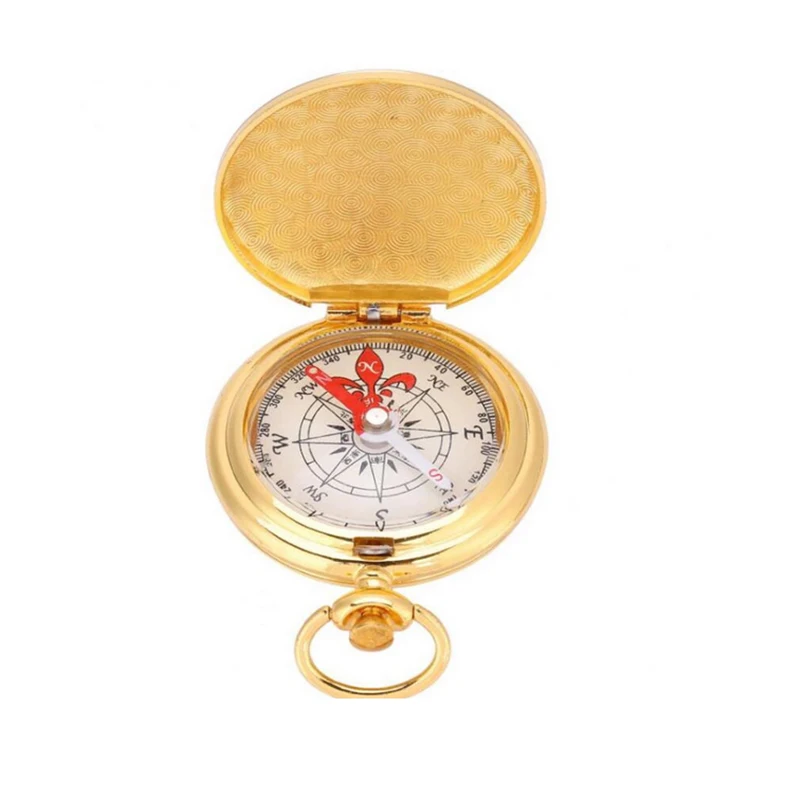 Classic Pocket Style Camping Compass for Gift Antique Brass Pocket Copper Compass