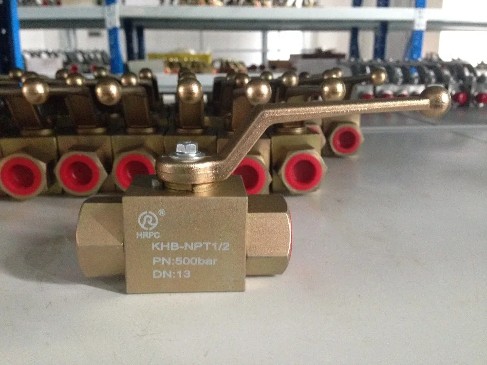 BSP1/4' 3 way high pressure ball valve outside thread with 2 mounting holes 7200PSI 500BAR