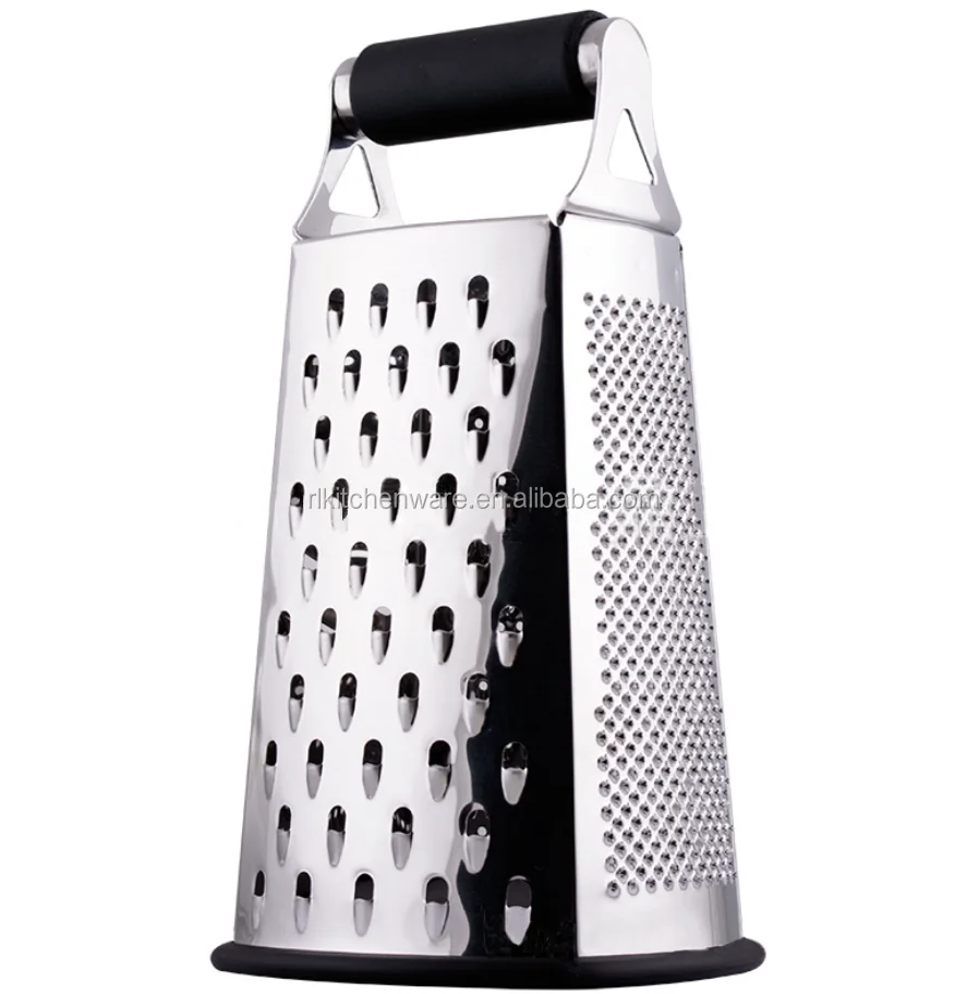 4 Side Stainless Steel Vegetable Cheese Grater With Soft Grip Handle