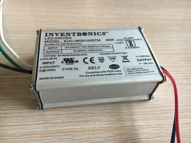 60 Вт Inventronics класс 2 SELV выход 1050 мА Постоянный ток ip66 водонепроницаемый электронный светодиодный