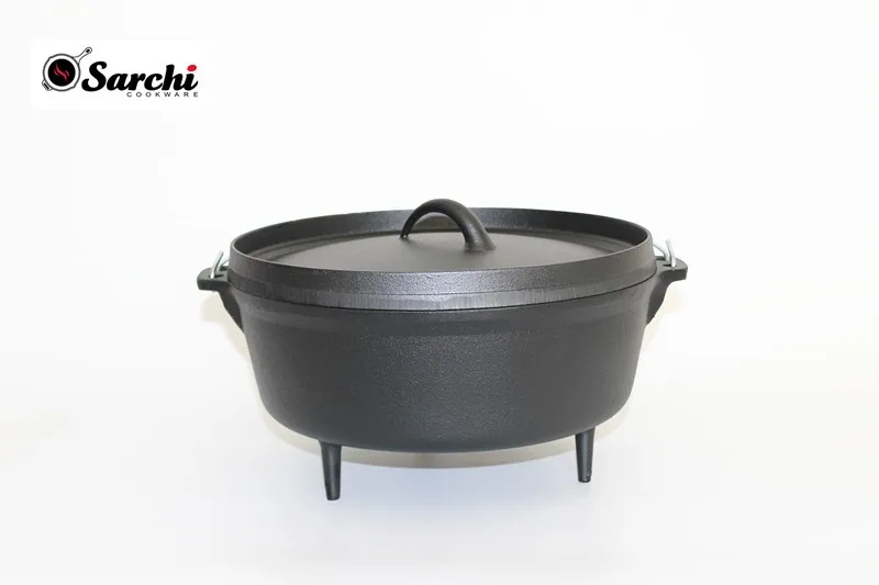 pre-seasoned camping 3 legs cast iron dutch oven/pot