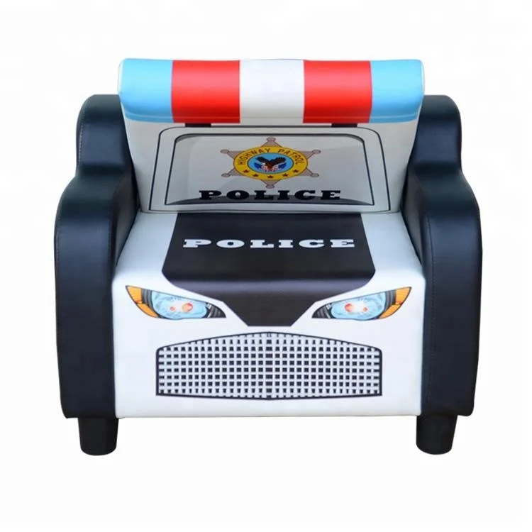 Cool special design folding police car shape kids sofa Convenient kids furniture