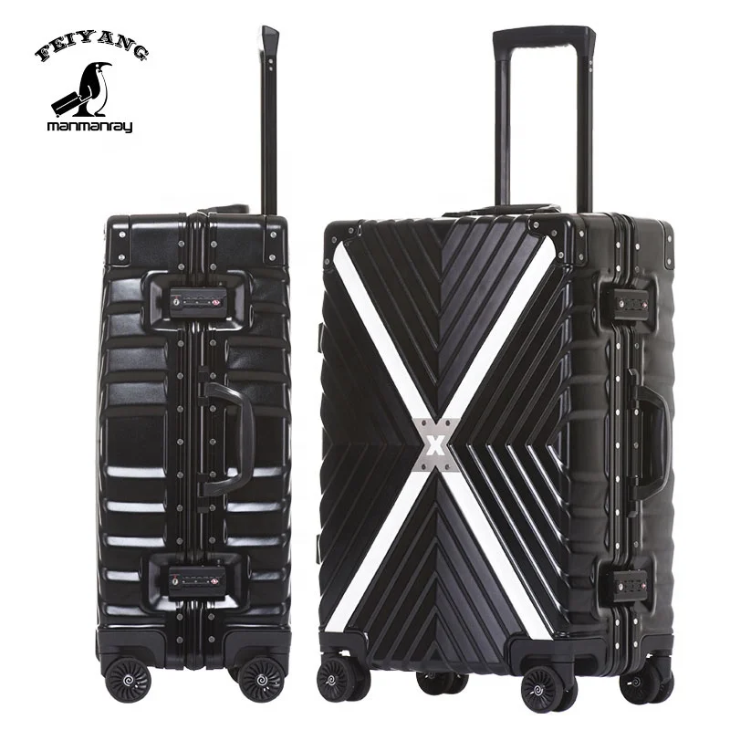 Fashionable colorful luggage bags with aluminum alloy frame china supplier