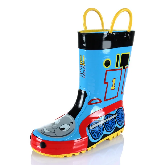 
YY10089S China made factory price cartoon Thomas print kids rubber shoes boys rain boots 