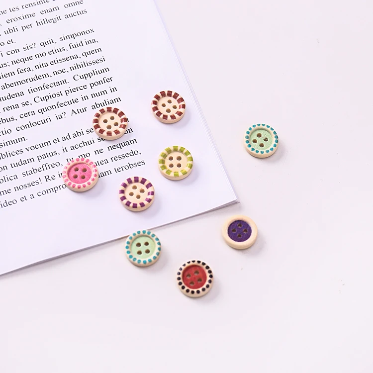 Laser Engraving Black Wooden Button For Clothes