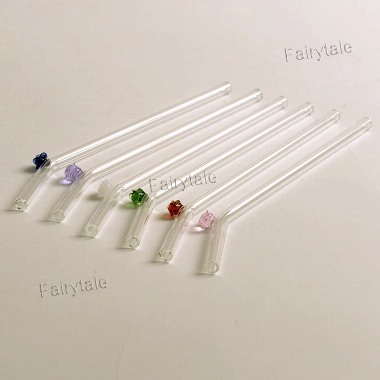 Eco Friendly Star Ban Plastic Straw Alternative Rose Decor Tempered Glass Straw Clear Glass Straw