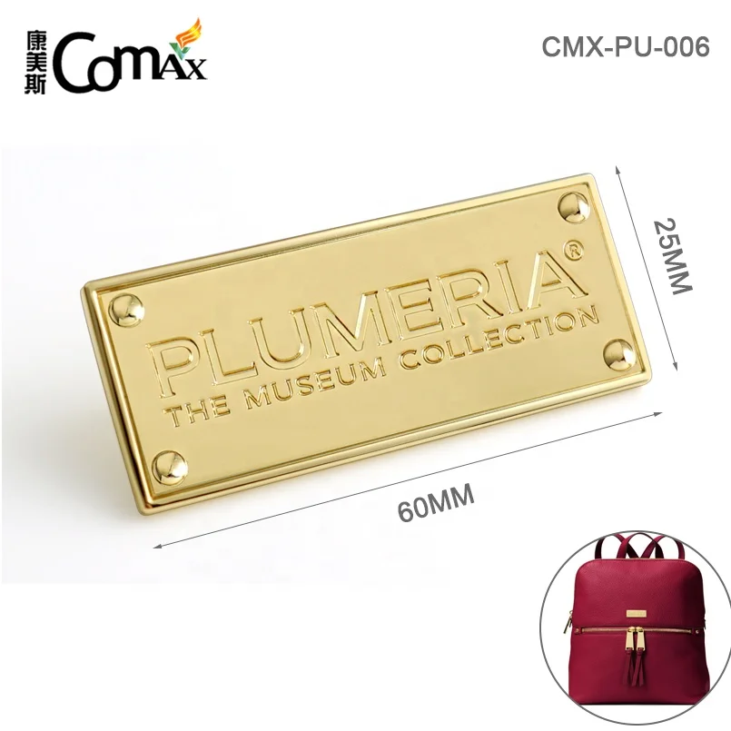 Custom Engraved Logo Metla Name Plate Tag with 4 Rivets