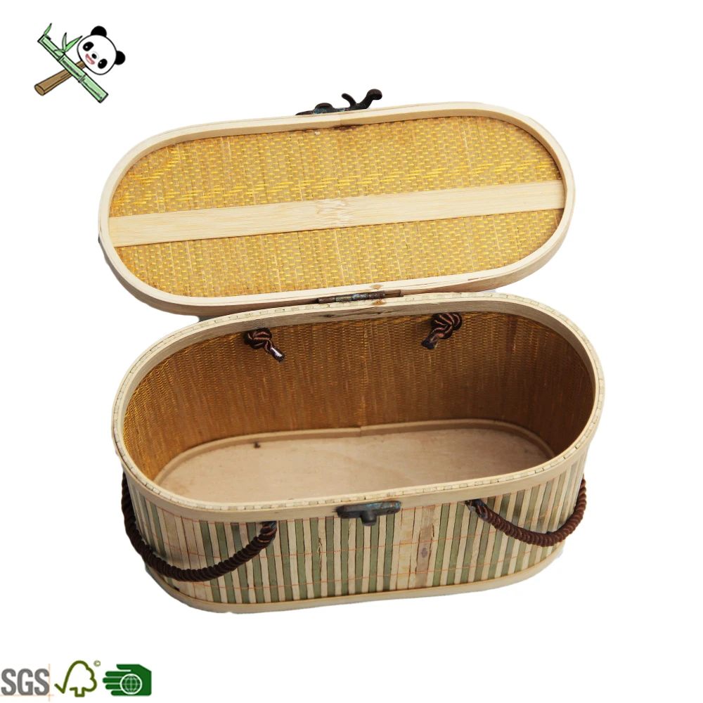 Bamboo gift box Natural color Classic round Bamboo Tea box,bamboo food container