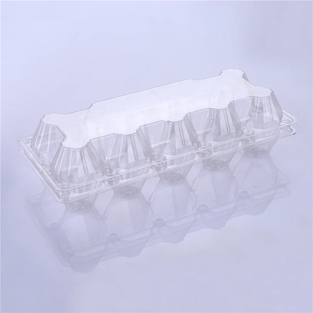 
plastic egg tray/box/carton Eco-friendly customized pvc 10 cell wholesale transparent disposable 