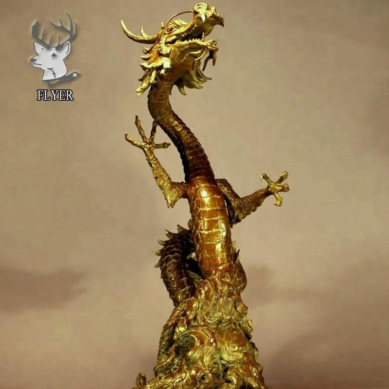 Large outdoor animal dragon sculpture modern hand  metal casting large brass dragon statue