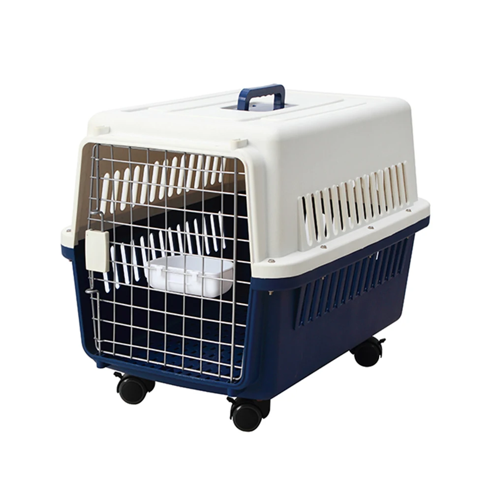 Luxury Collapsible Rolling Plastic Dog Pet Cages Dog Travel Carriers Houses