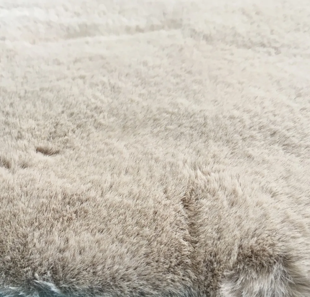 Home decor grey luxury shag 100% polyester faux rabbit fur rug