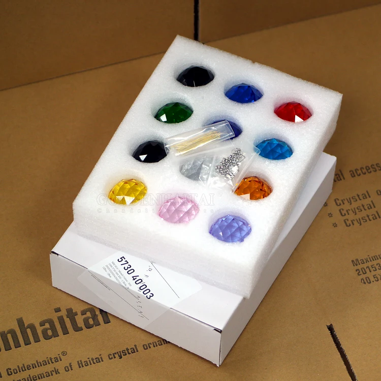 
Wholesale 40mm top quality original colorful Crystal chandelier prism ball, 1 set of 12 colors 