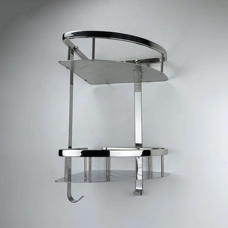 High cost performance double - layer 304 stainless steel bathroom corner rack